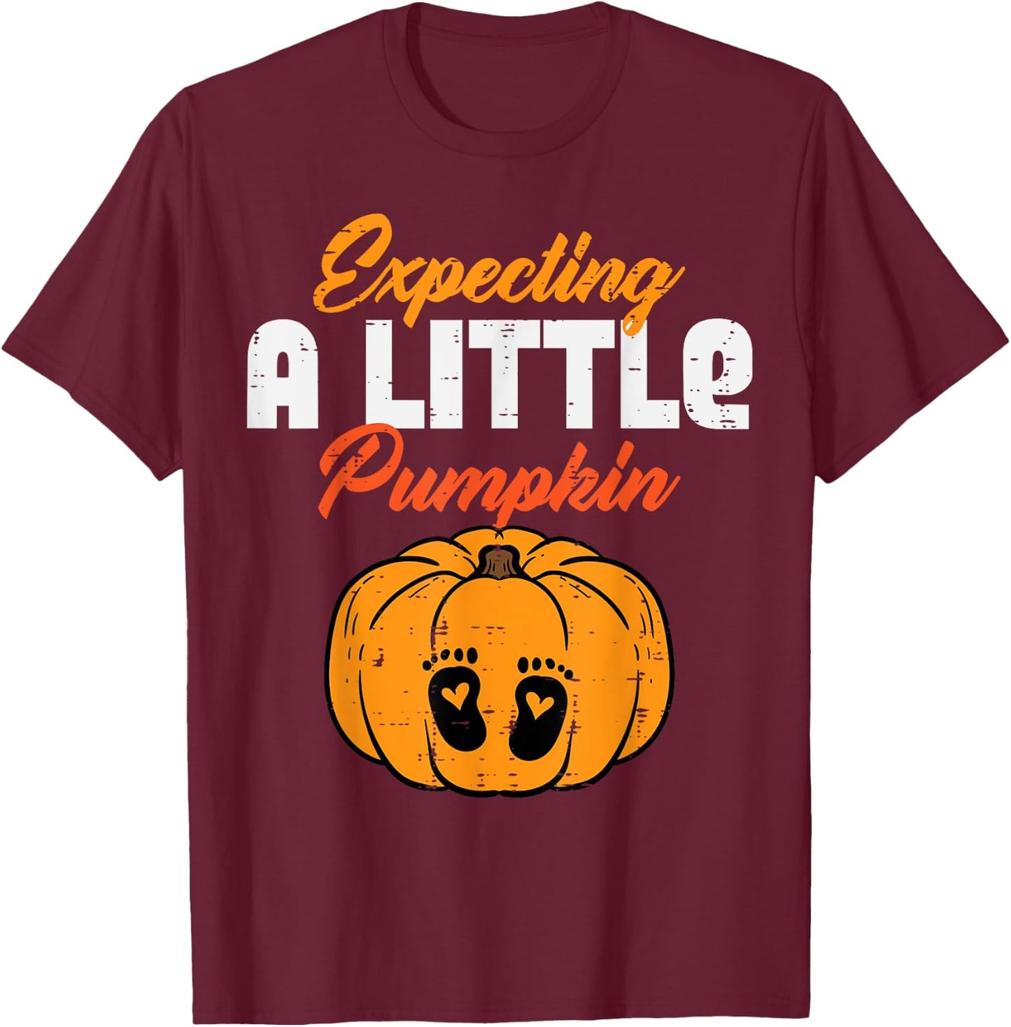 Halloween Expecting Little Pumpkin Pregnancy Announce Women T-Shirt - T-Shirt | Maroon