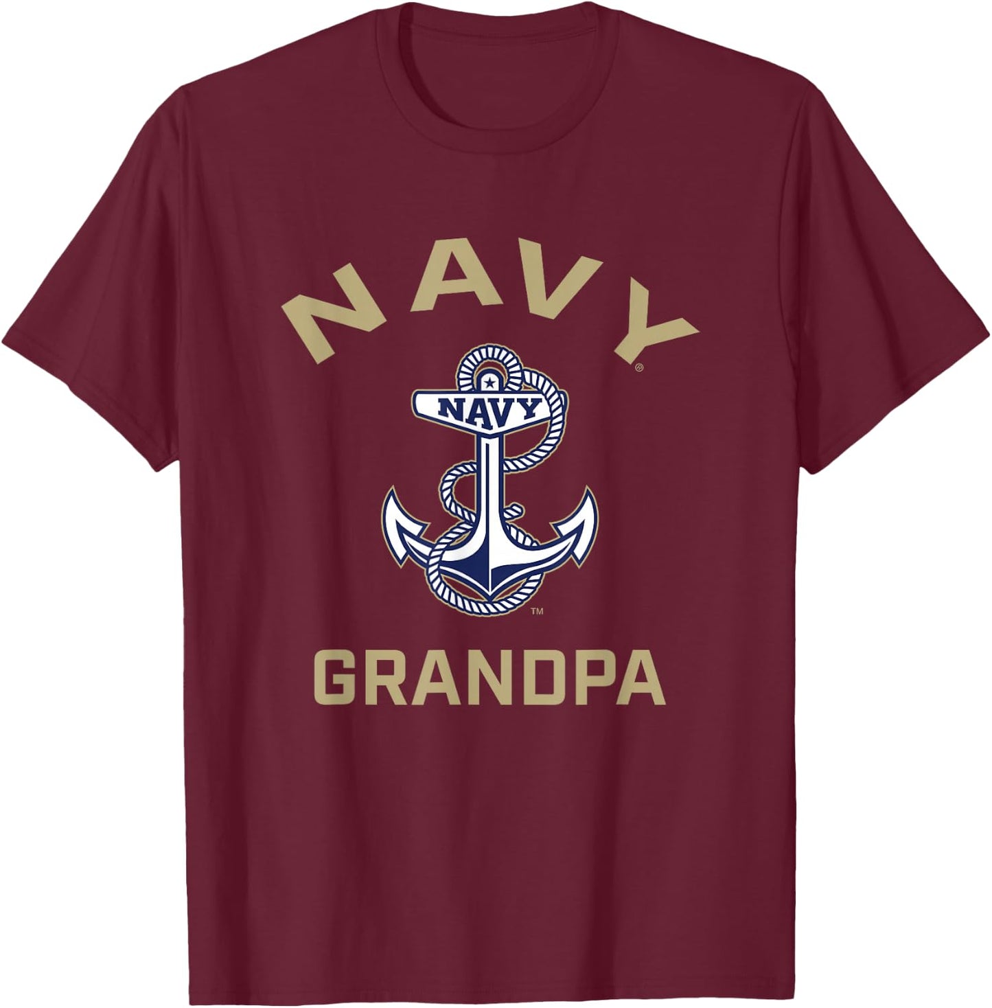 US Naval Academy Navy Midshipmen Arched Grandpa T-Shirt - T-Shirt | Maroon