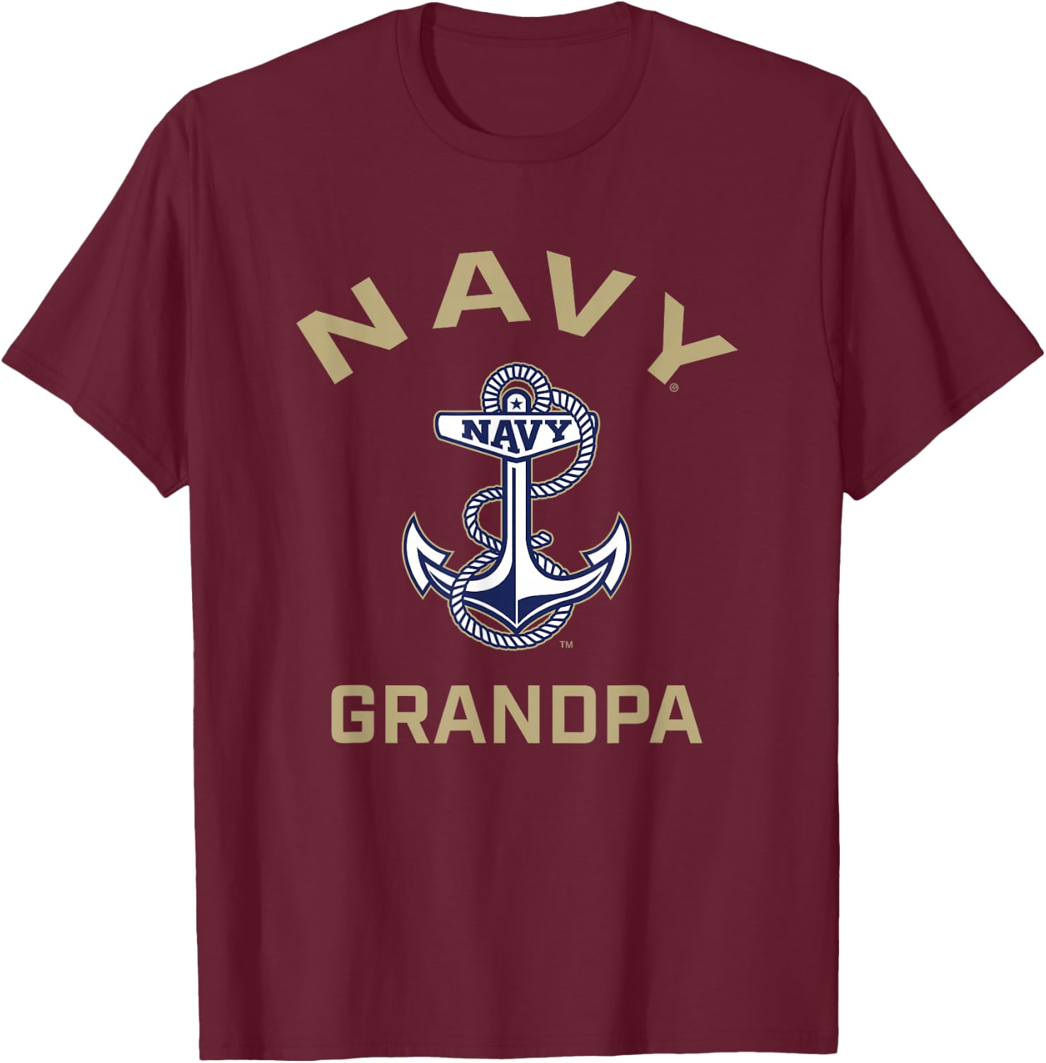 US Naval Academy Navy Midshipmen Arched Grandpa T-Shirt - T-Shirt | Maroon