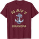 US Naval Academy Navy Midshipmen Arched Grandpa T-Shirt - T-Shirt | Maroon