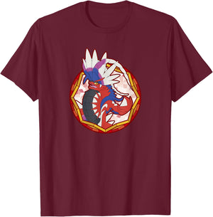 Pokémon Koraidon Sparkle Geometric Center Portrait T-Shirt - T-Shirt | Maroon