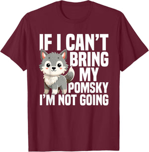 Pomsky Stuffed Animal Dog Plush Harness for Pomsky Women T-Shirt - T-Shirt | Maroon
