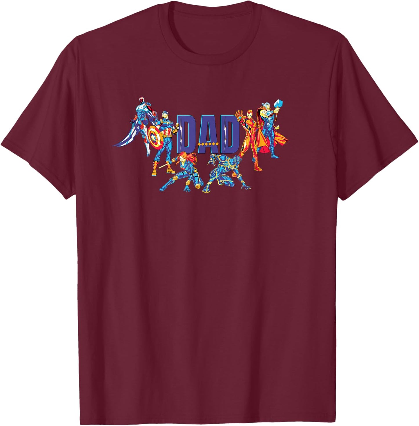Marvel Super Heroes Avengers Family Vacation Trip Dad T-Shirt - T-Shirt | Maroon