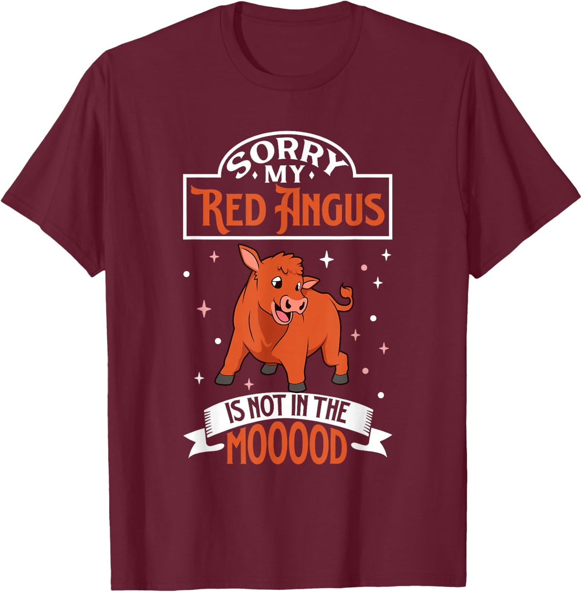 Not in the mood - Red Angus cattle T-Shirt - T-Shirt | Maroon