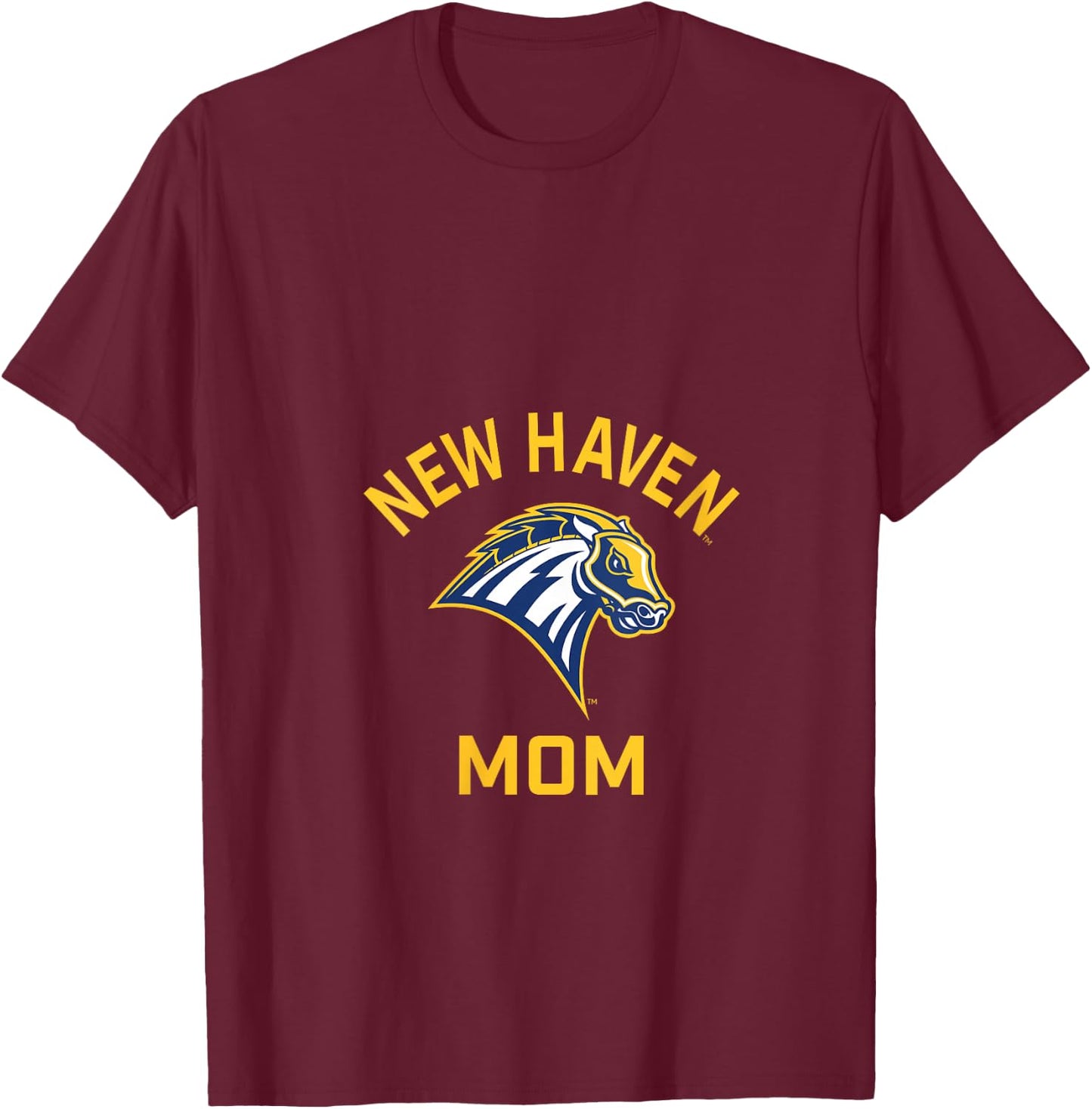 University of New Haven UNH Chargers Arched Mom V-Neck T-Shirt - T-Shirt | Maroon