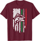 American Italian Bass Fishing Flag For Fisherman Italy USA T-Shirt - T-Shirt | Maroon