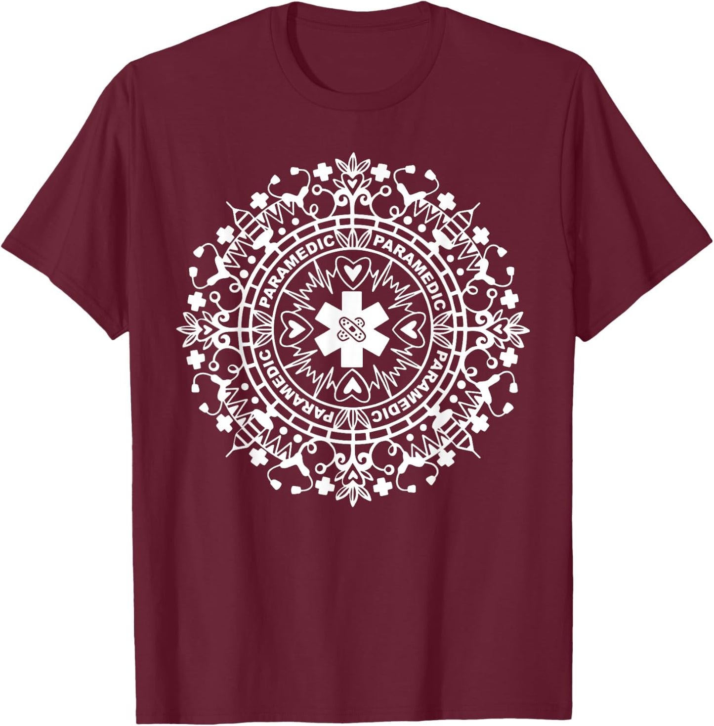 Paramedic Mandala Medical Nursing School Paramedic Student T-Shirt - T-Shirt | Maroon