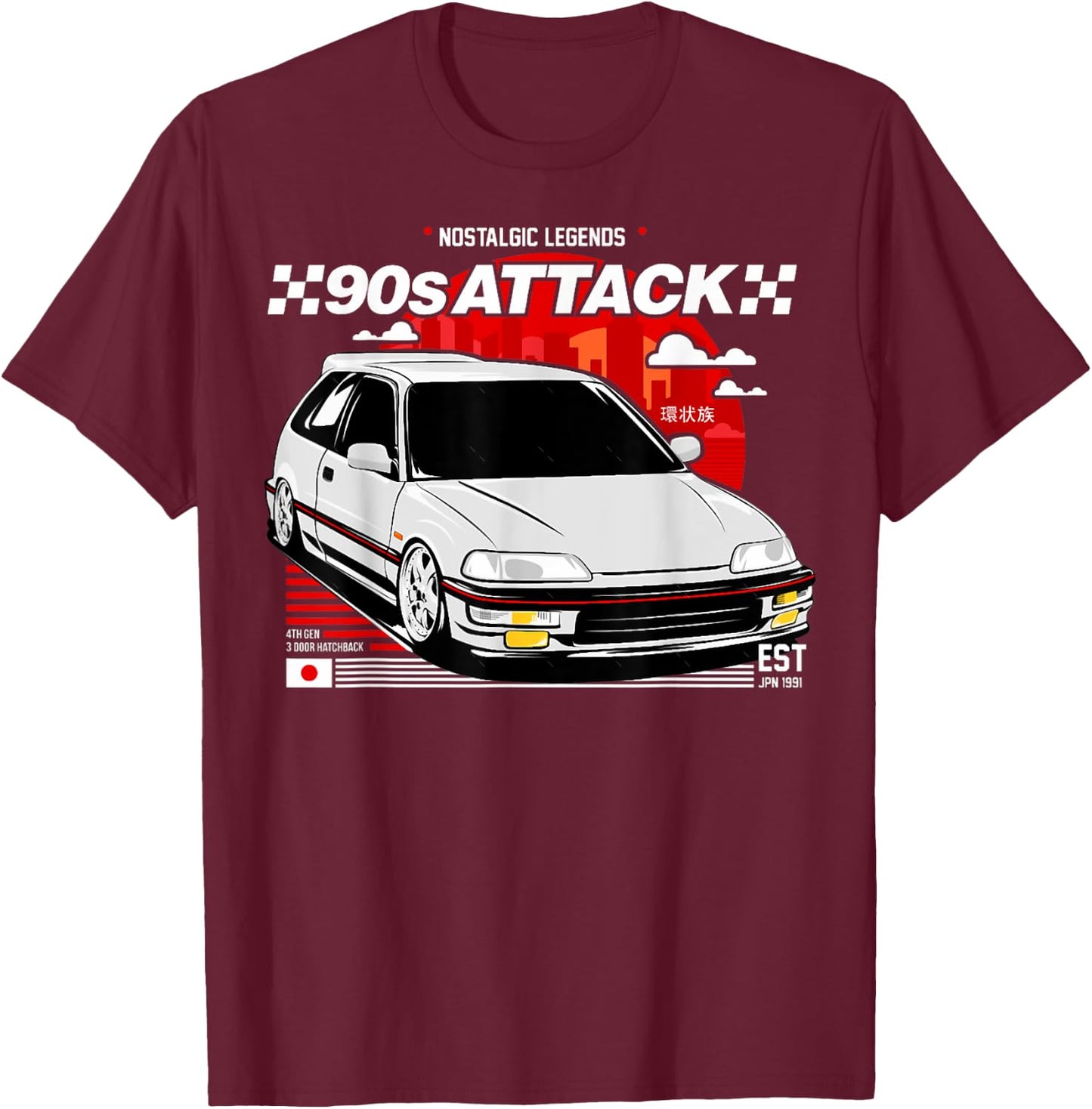 ef civic ef9 sir Japanese car T-Shirt - T-Shirt | Maroon