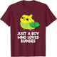 Parakeet Pet Son Just a Boy Who Loves Budgies T-Shirt - T-Shirt | Maroon