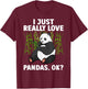 Panda Art Women Animal Giant Panda Bear Panda Lover T-Shirt - T-Shirt | Maroon