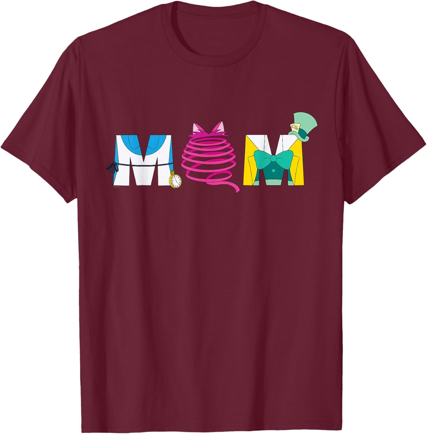 Disney Alice in Wonderland Mother’s Day Birthday Best Mom T-Shirt - T-Shirt | Maroon