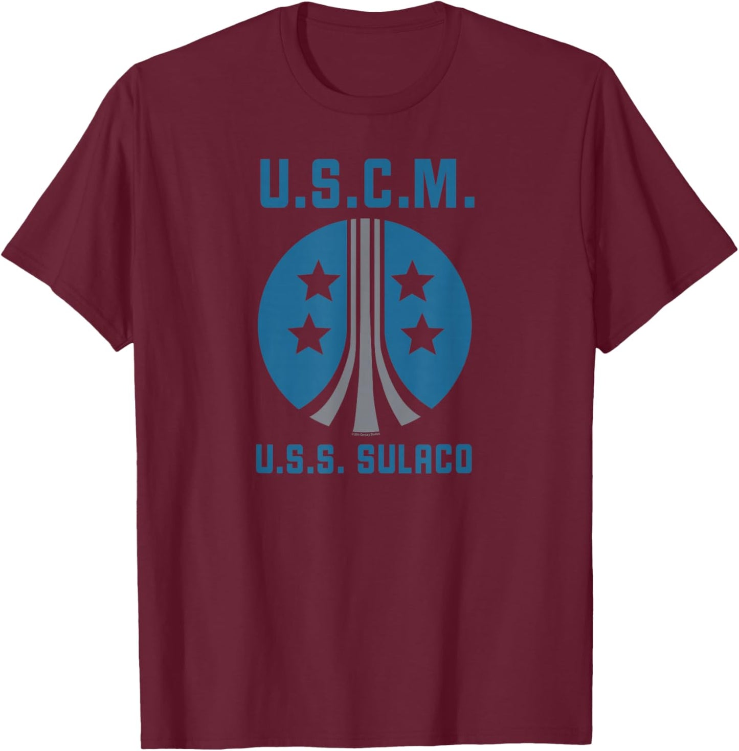 Aliens United States Colonial Marine Corps Big Chest Logo T-Shirt - T-Shirt | Maroon