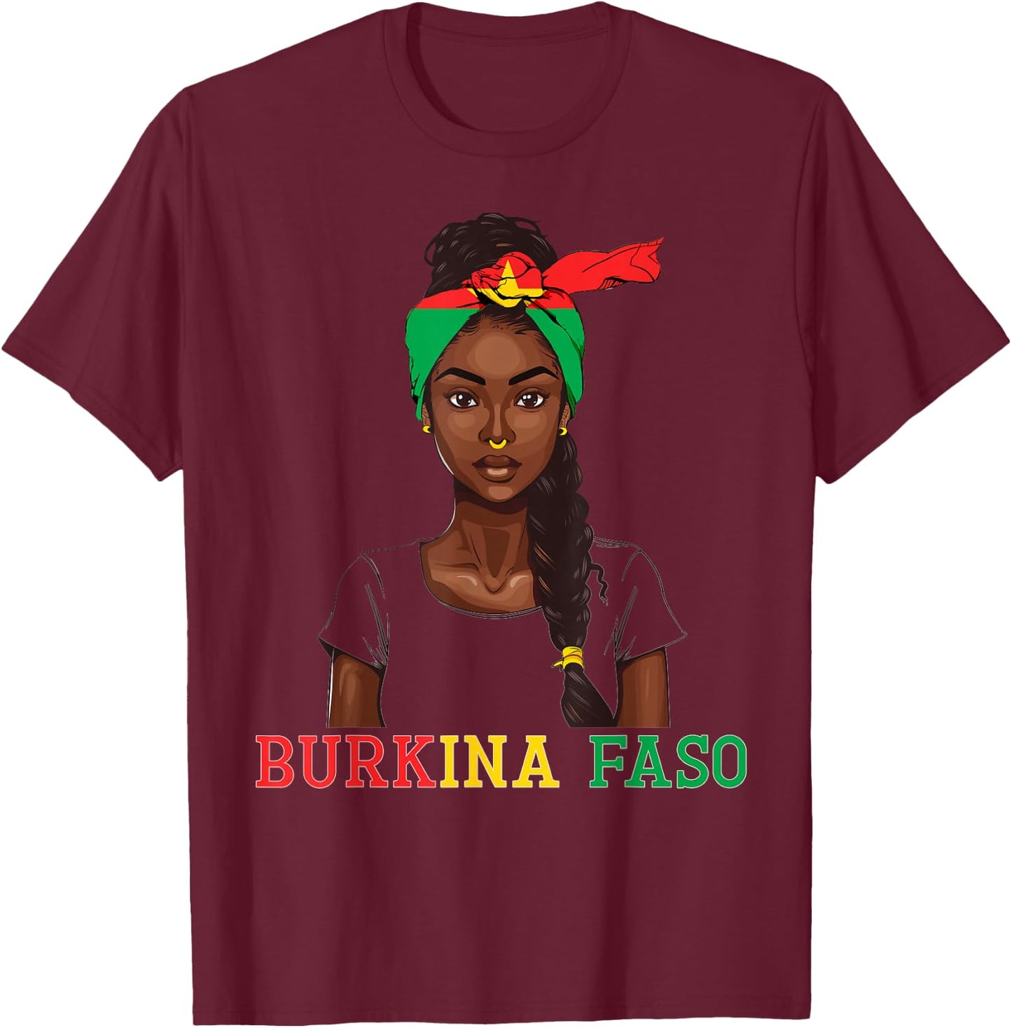 Burkinabe Flag Souvenirs Products Woman Burkina Faso T-Shirt - T-Shirt | Maroon