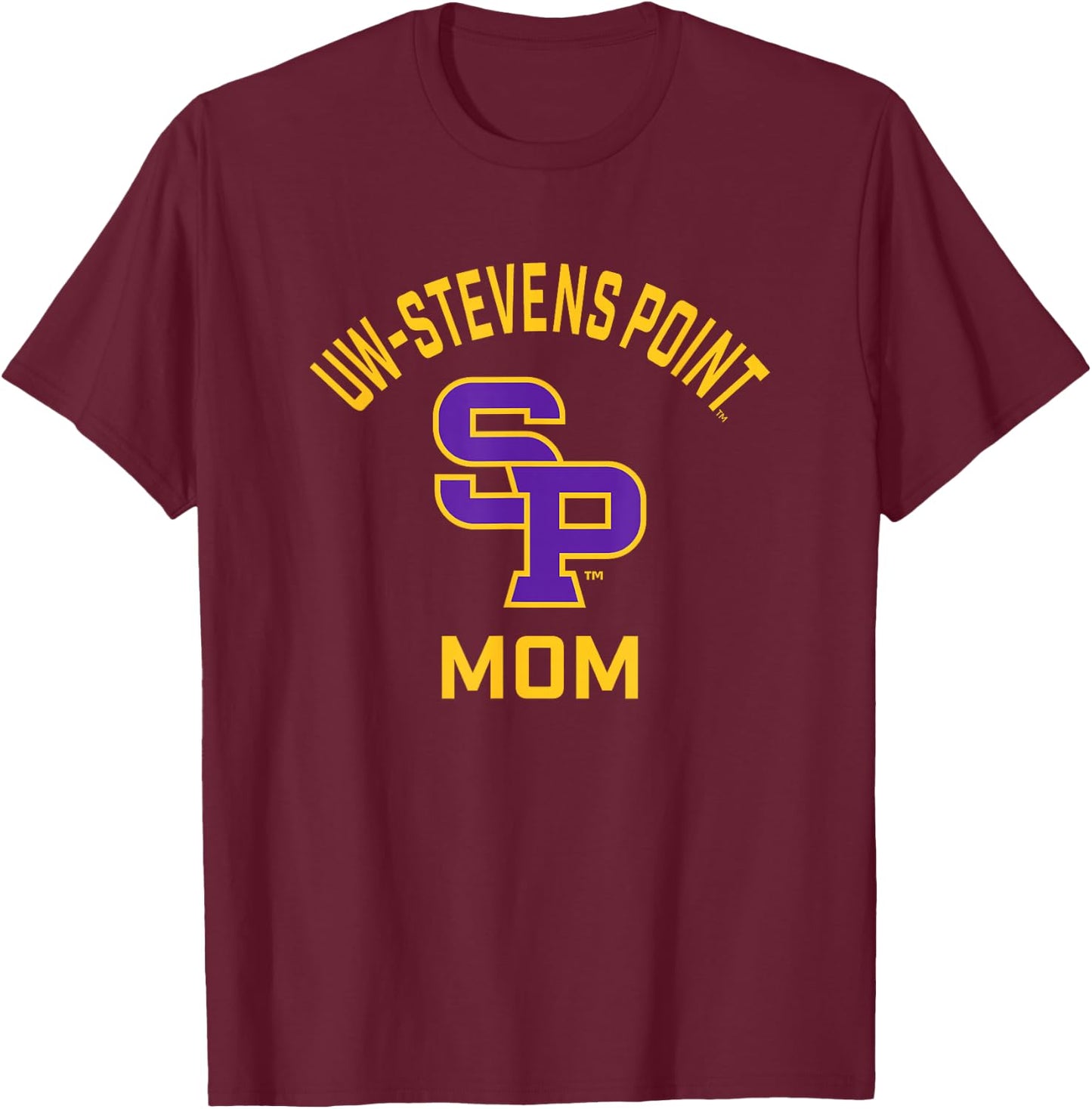 UW Stevens Point Pointers Arched Mom T-Shirt - T-Shirt | Maroon