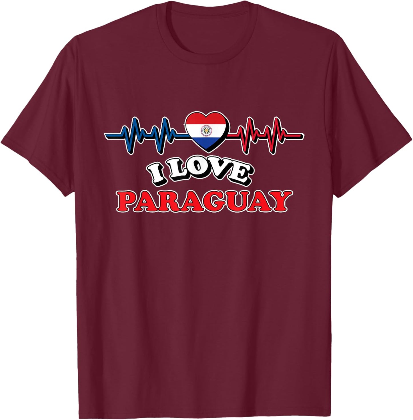 I Love Paraguay Trip Travel Matching Family Vacation T-Shirt - T-Shirt | Maroon