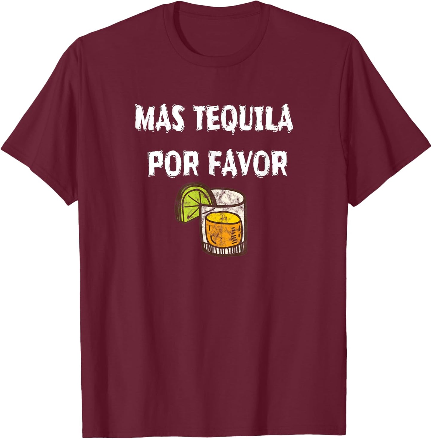 Mas Tequila Por Favor Party Alcohol Liquor Beach Pool Travel Women T-Shirt - T-Shirt | Maroon