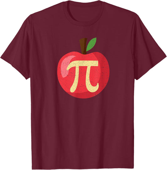 Happy Pi Day Cute Apple Pie 3.14 Funny Science Math Teacher Women Kids T-Shirt - T-Shirt | Maroon
