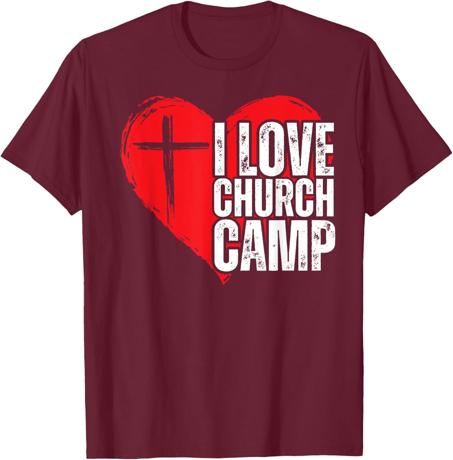 I Love Church Camp VBS Vacation Bible School Jesus VBS Crew T-Shirt - T-Shirt | Maroon