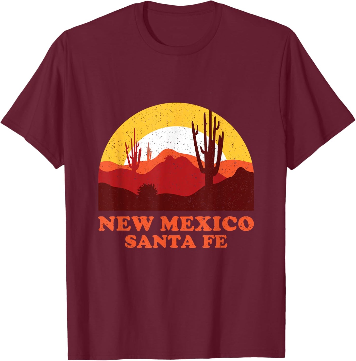 Vintage New Mexico Desert Santa Fe Sunset Travel Souvenir T-Shirt - T-Shirt | Maroon