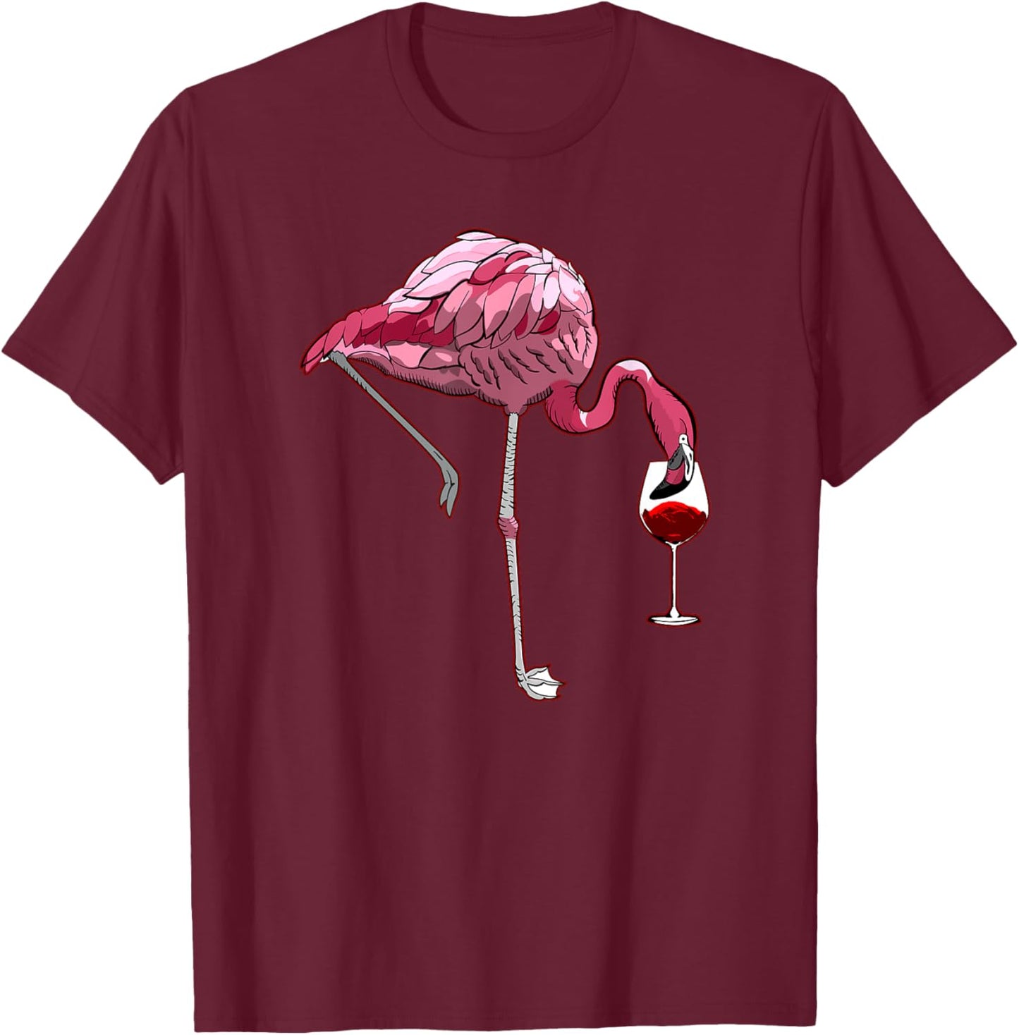 Flamingo Wine Tasting Humor Drinking T-Shirt - T-Shirt | Maroon