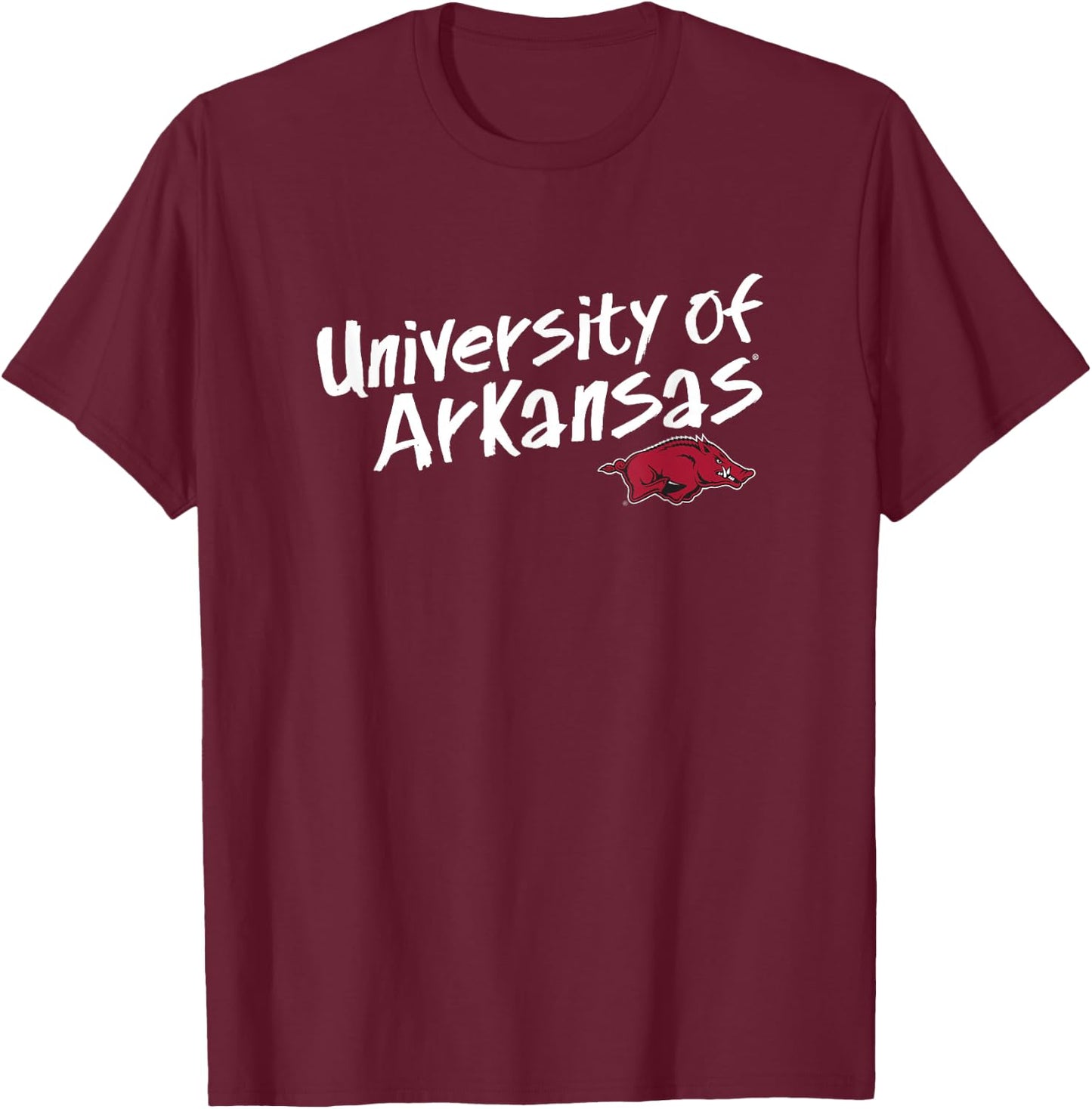 University of Arkansas Razorbacks Written Text T-Shirt - T-Shirt | Maroon
