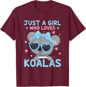 Just A Girl Who Loves Koalas Bear Koala T-Shirt - T-Shirt | Maroon