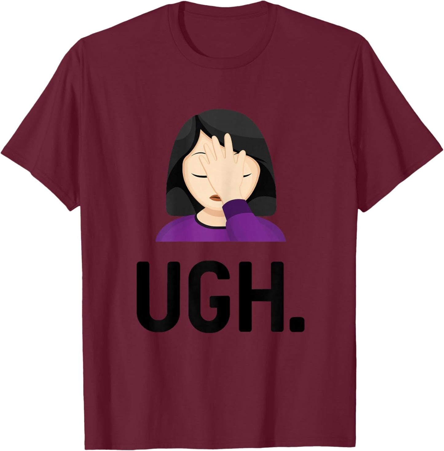 Ugh Face Palm T-Shirt - T-Shirt | Maroon