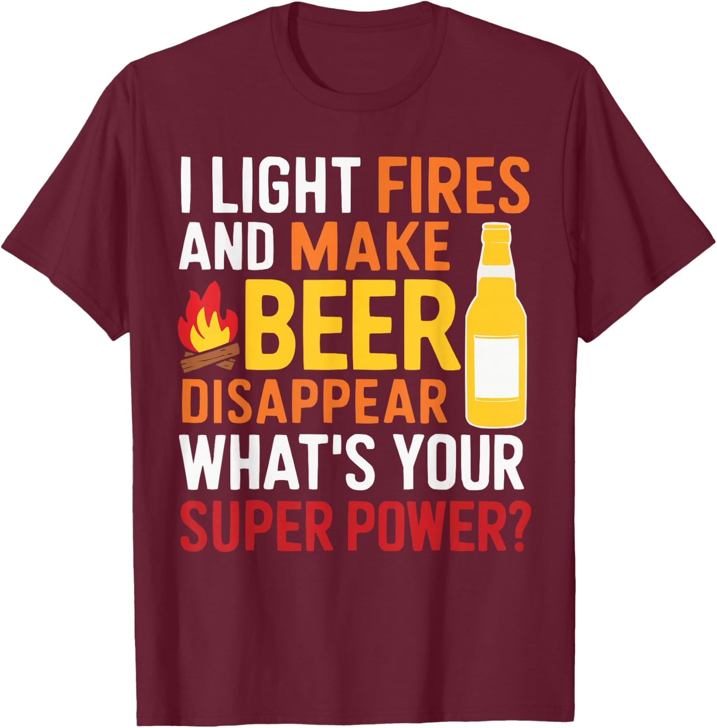 Firepit Outdoor Camp Fire Pit Camping Campfire T-Shirt - T-Shirt | Maroon