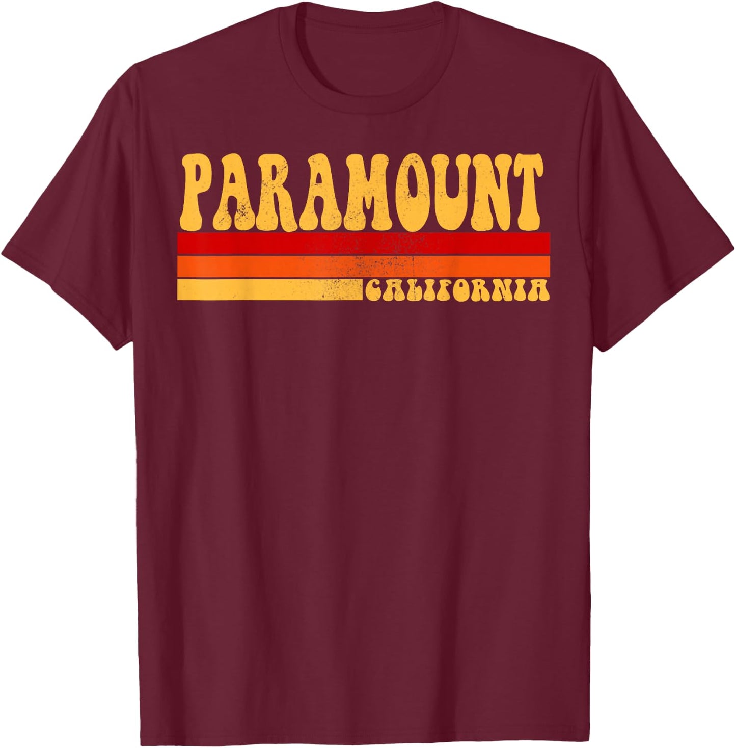 PARAMOUNT California City Vintage Roots Retro Design 70s 80s T-Shirt - T-Shirt | Maroon