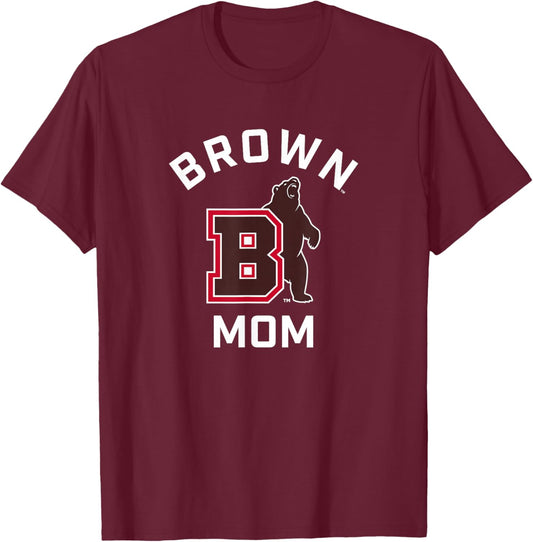 Brown University Bears Arched Mom T-Shirt - T-Shirt | Maroon