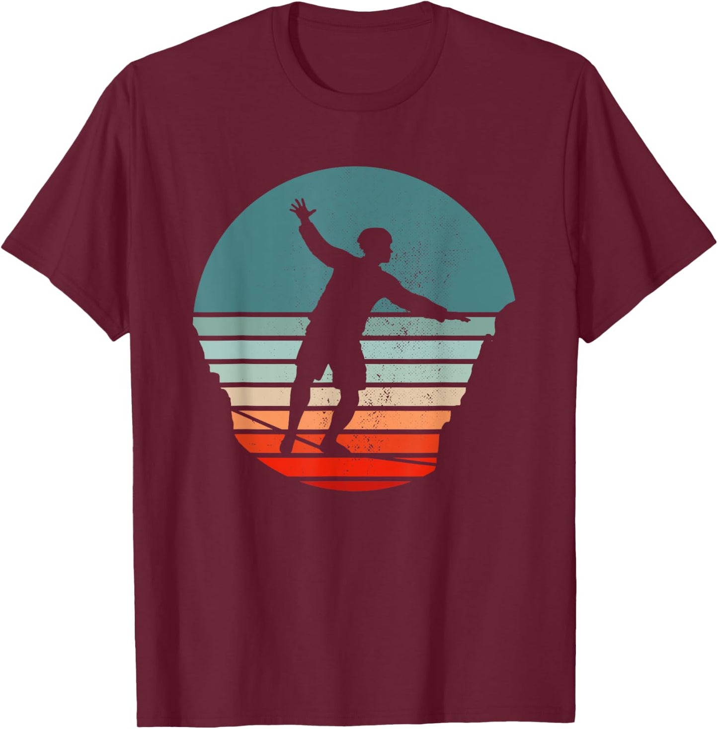 Slackline Retro T-Shirt - T-Shirt | Maroon