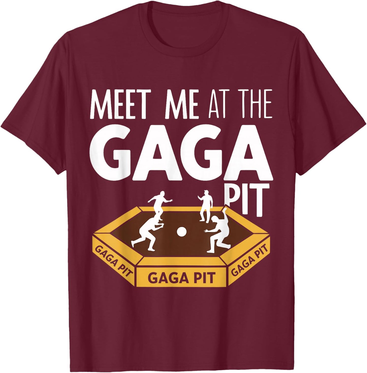 Fun Gaga Ball Game Meet Me at the Gaga Pit Dodgeball Kids T-Shirt - T-Shirt | Maroon