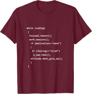 Funny Javascript Programming Web Software Developer Coder T-Shirt - T-Shirt | Maroon
