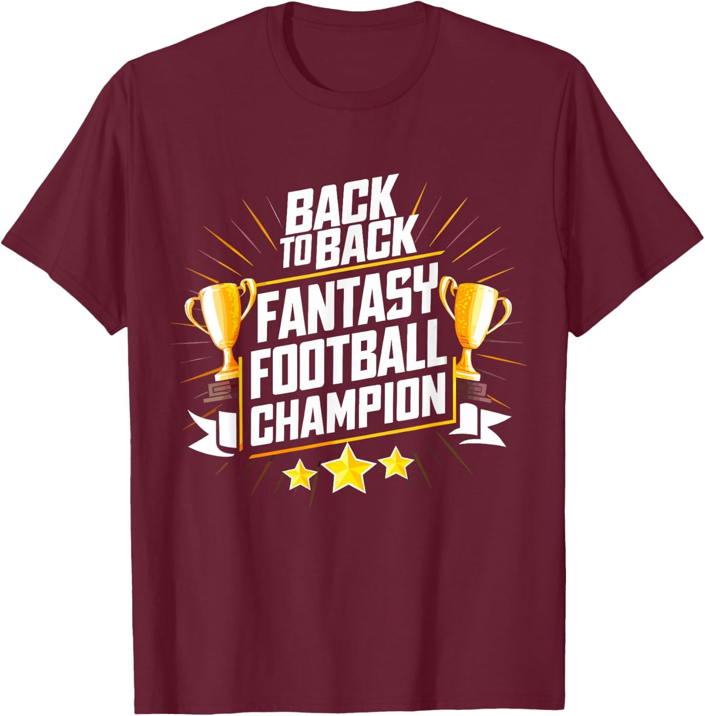 Back to Back Champion Fantasy Football Draft Party Kit T-Shirt - T-Shirt | Maroon