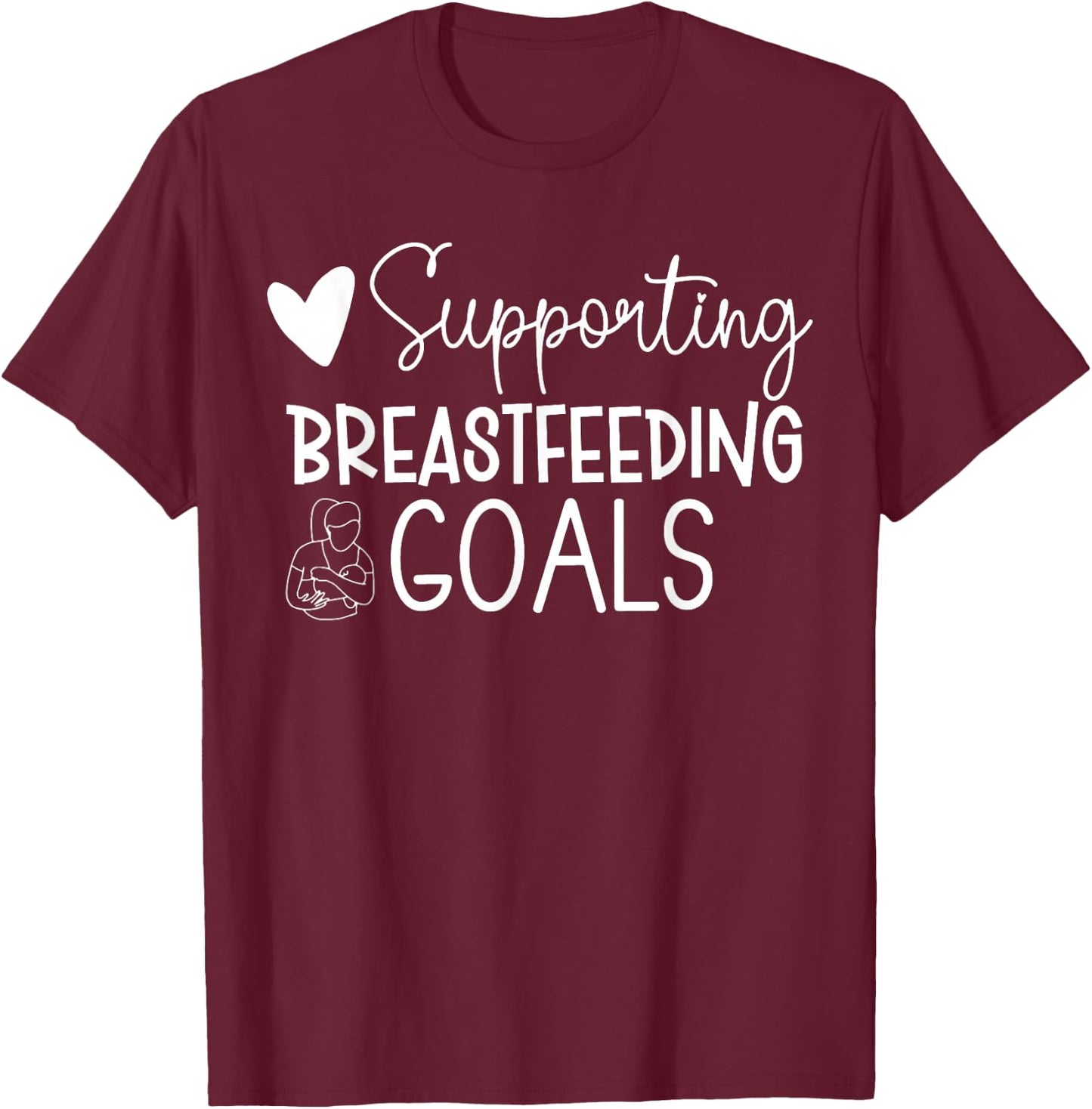 Retro Supporting Breastfeeding Goals IBCLC Crew T-Shirt - T-Shirt | Maroon