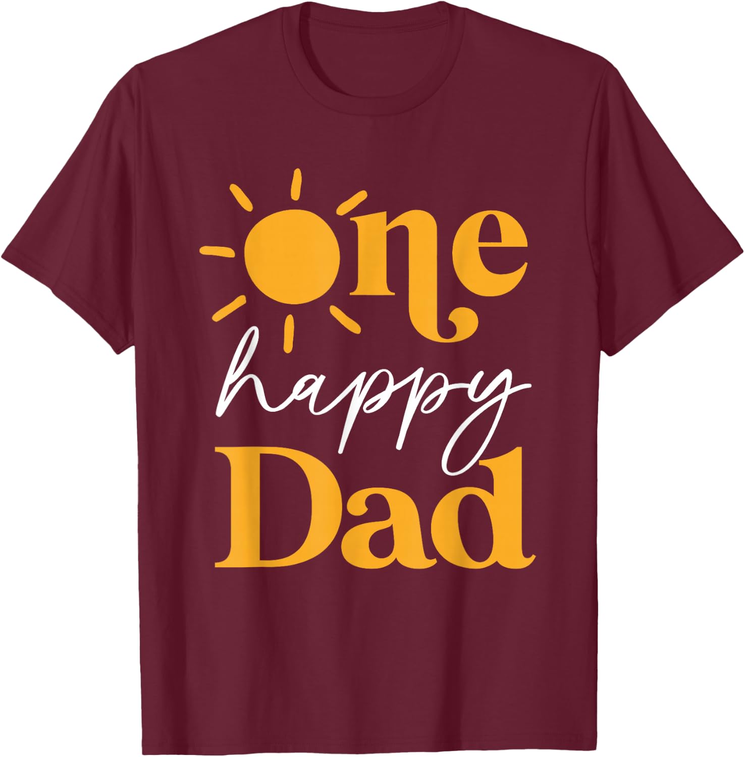 One Happy Dad of The Birthday First Trip Around the Sun T-Shirt - T-Shirt | Maroon