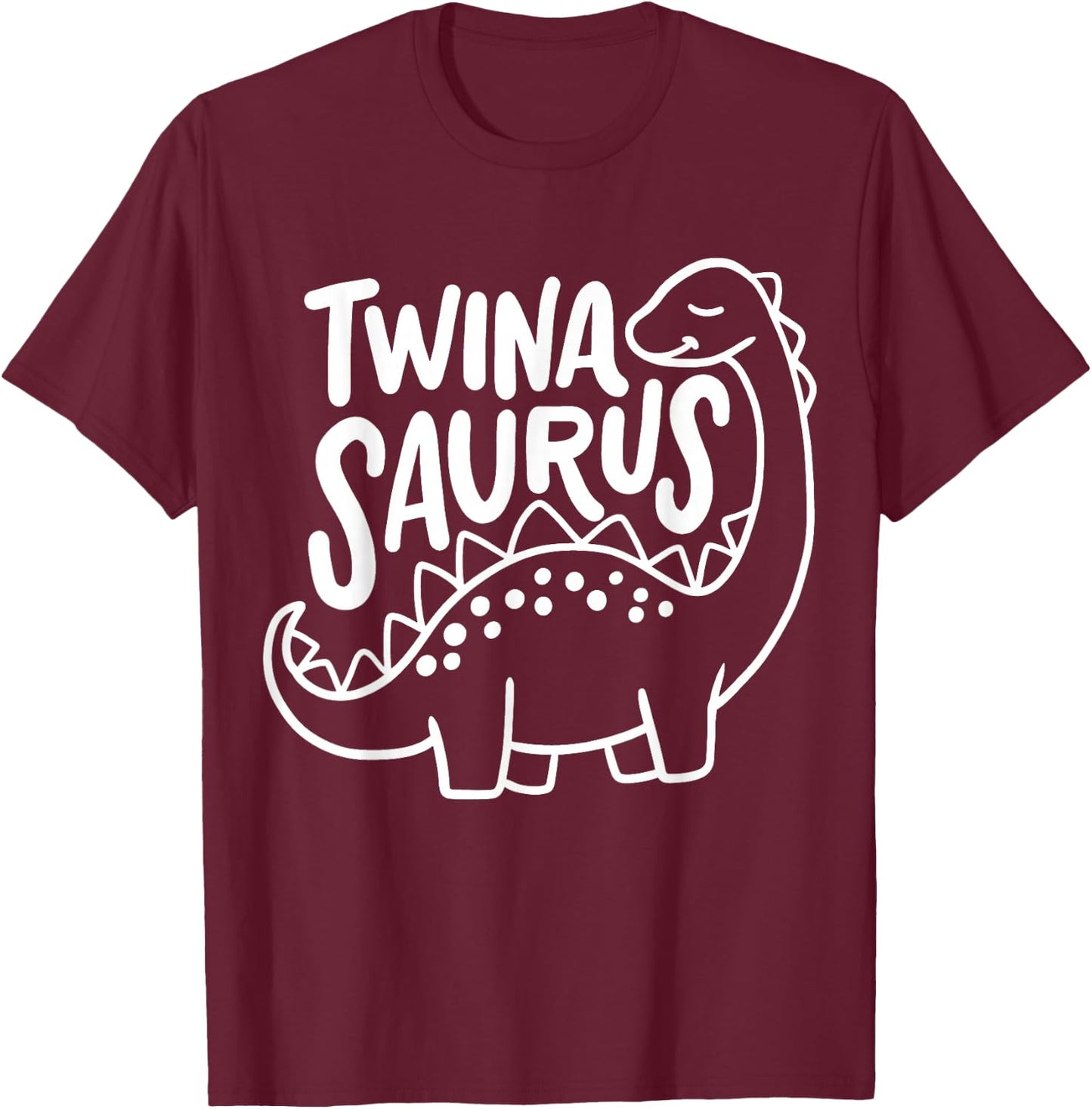Twins Twin Kids Twinasaurus T-Shirt - T-Shirt | Maroon