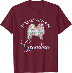 Pomeranian Grandma Pomeranian T-Shirt - T-Shirt | Maroon