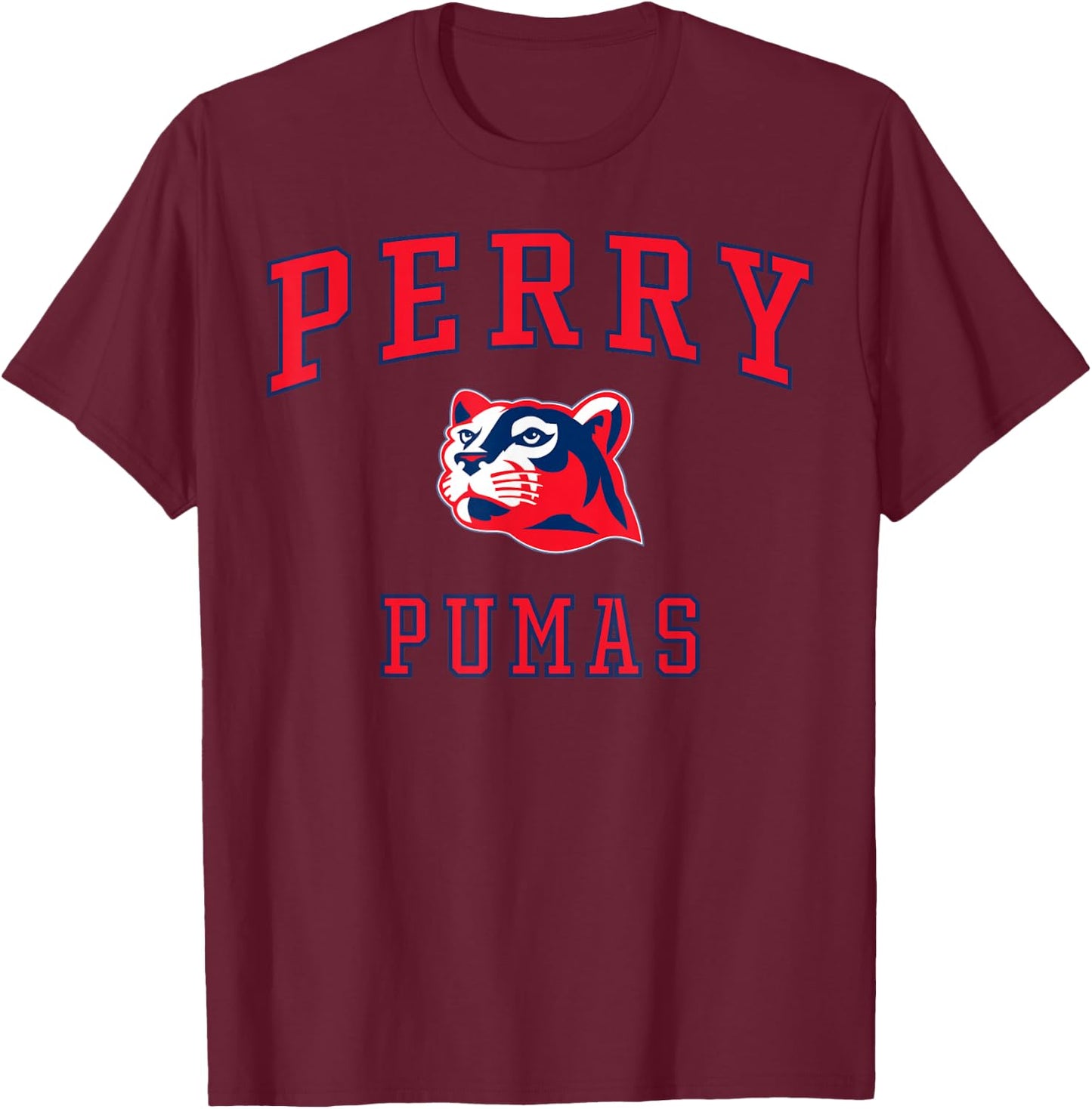Perry High School Pumas C1 T-Shirt - T-Shirt | Maroon