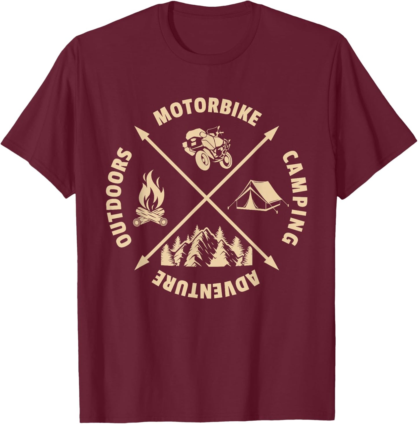 Adventure Rider Motorcycle Camping Dual Sport T-Shirt - T-Shirt | Maroon