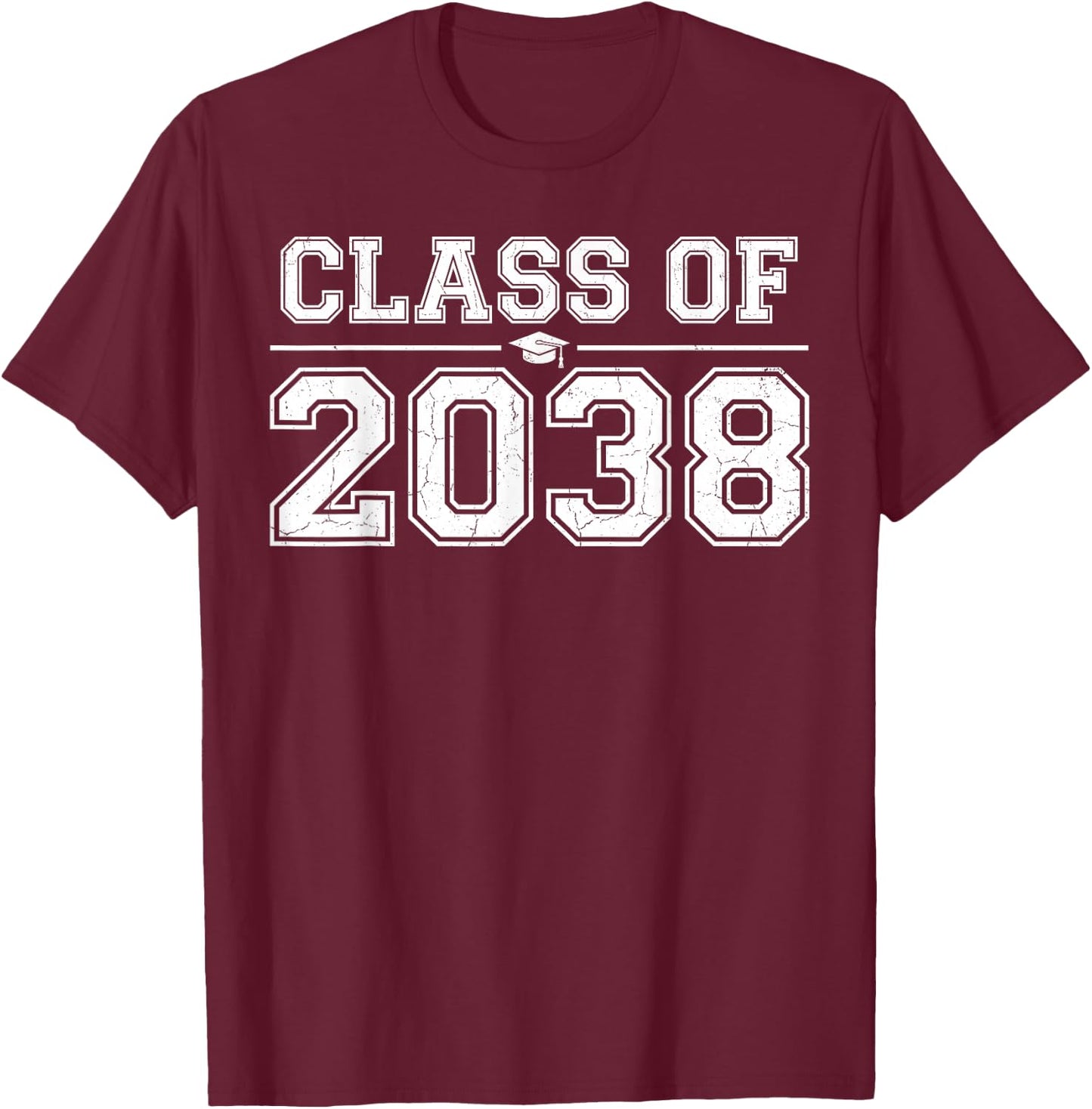 Class of 2038 Grow with Me Shirt, Graduation Kindergarten T-Shirt - T-Shirt | Maroon