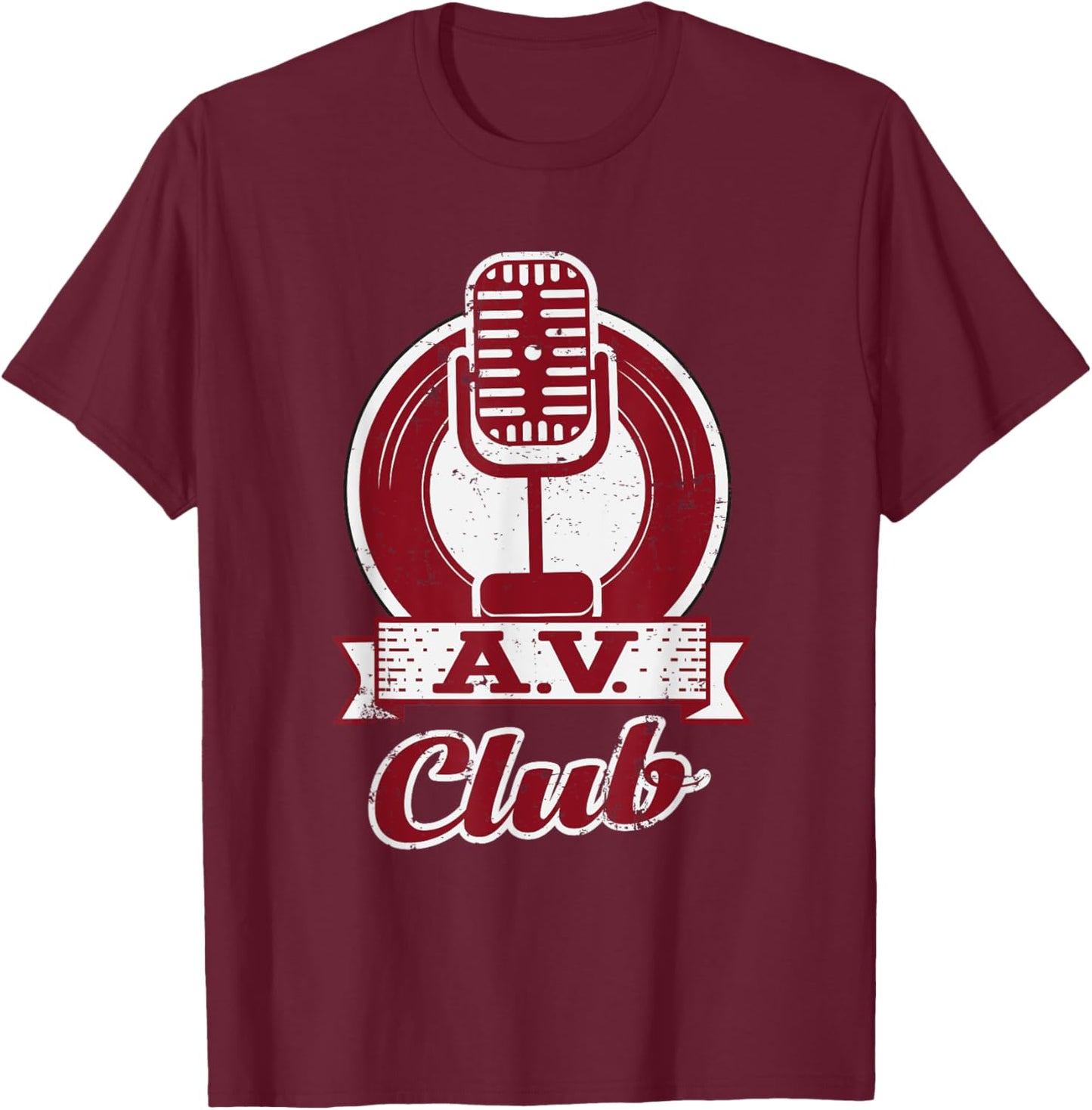 AV Club Funny Cute Retro T-Shirt - T-Shirt | Maroon