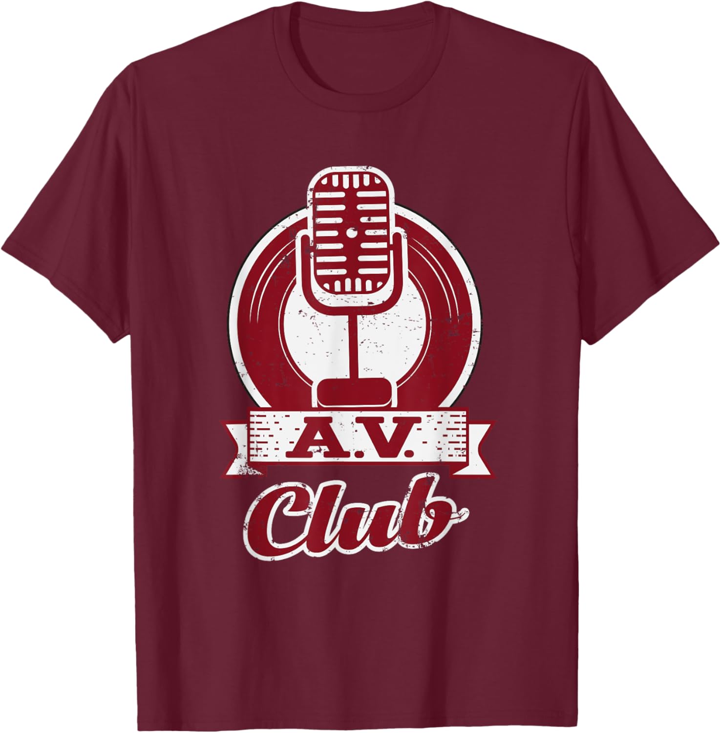 AV Club Funny Cute Retro T-Shirt - T-Shirt | Maroon