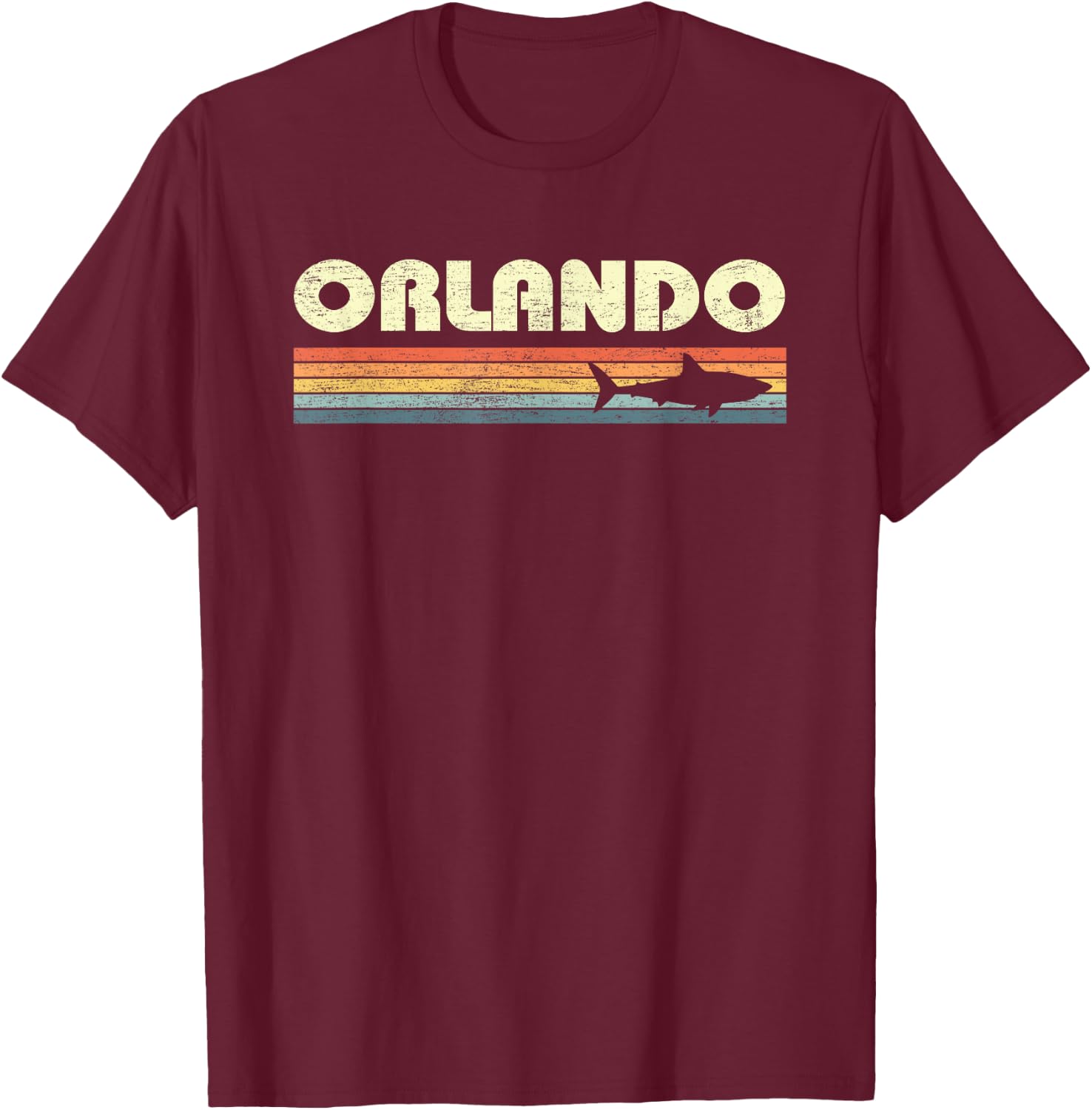 Orlando Florida Vintage Shark Souvenir T-Shirt - T-Shirt | Maroon