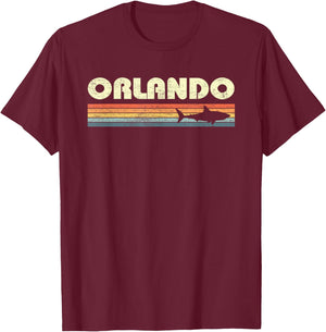 Orlando Florida Vintage Shark Souvenir T-Shirt - T-Shirt | Maroon