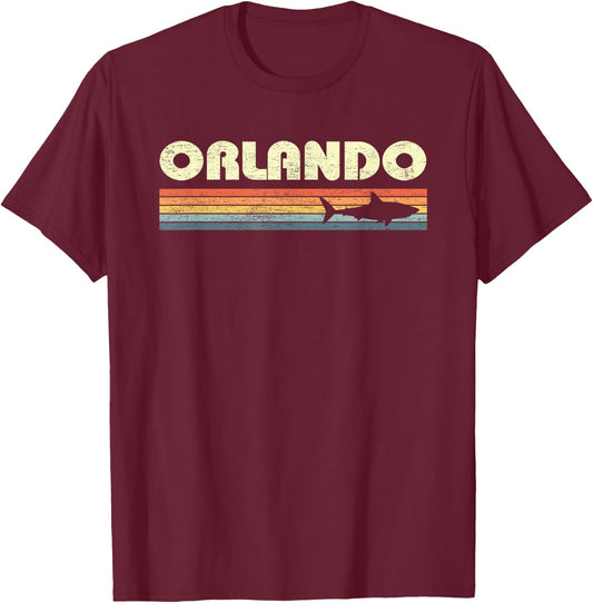 Orlando Florida Vintage Shark Souvenir T-Shirt - T-Shirt | Maroon