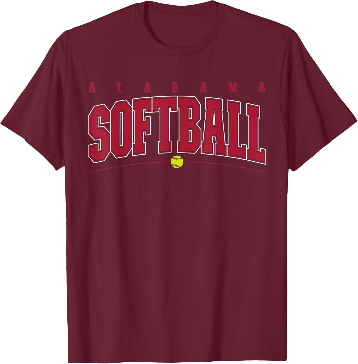 Alabama Softball Vintage Kids Team Retro Softball Fan T-Shirt - T-Shirt | Maroon