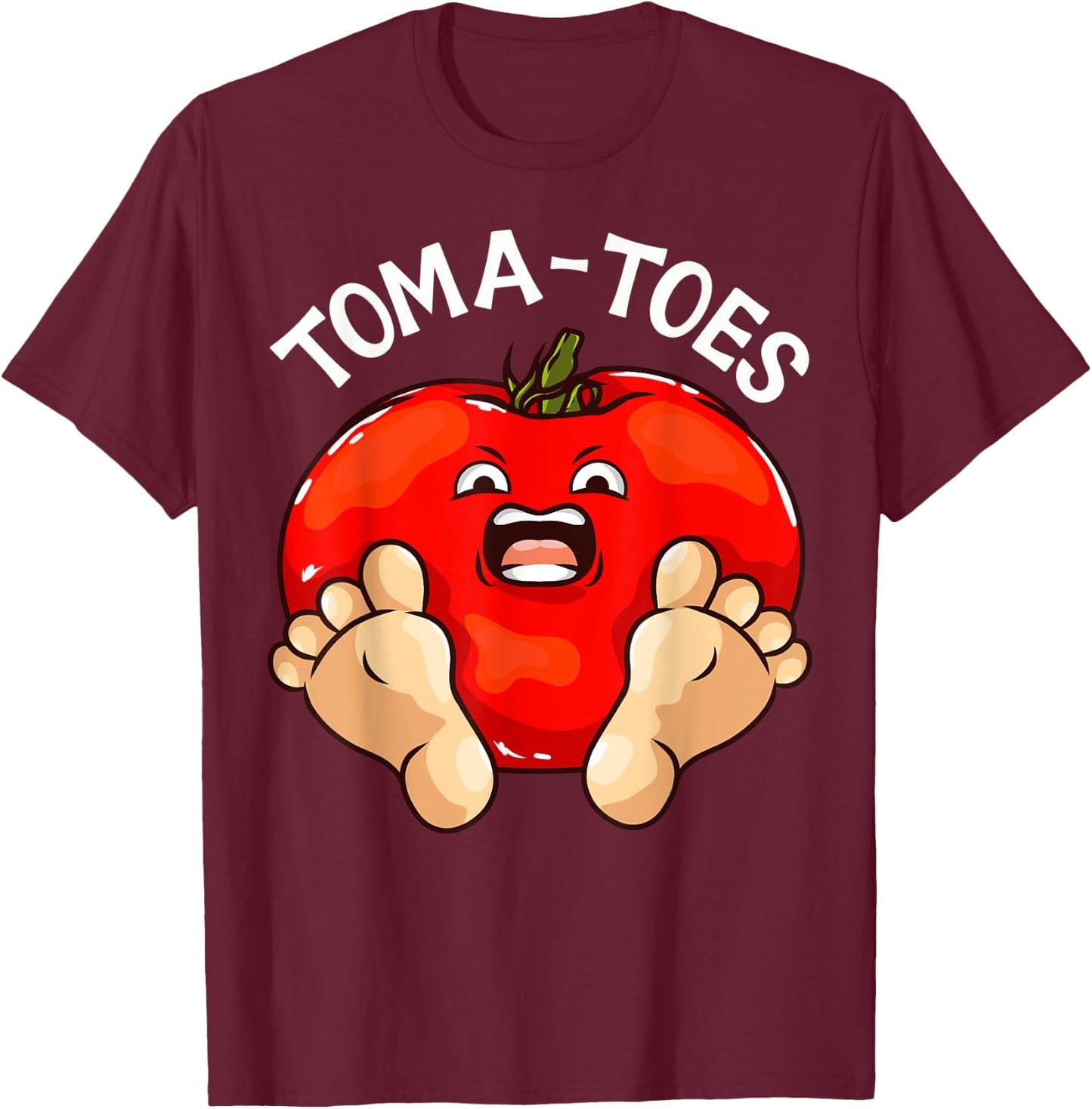 Toma-Toes Funny Tomato Love Growing Tomatoes T-Shirt - T-Shirt | Maroon