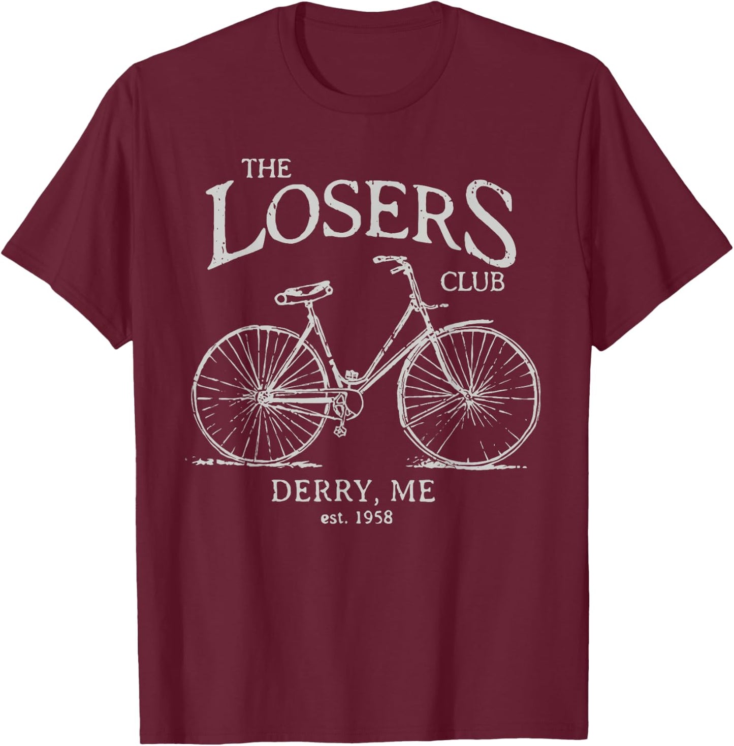 The Losers Club Horror Scary Movies Vintage Bike Halloween T-Shirt - T-Shirt | Maroon
