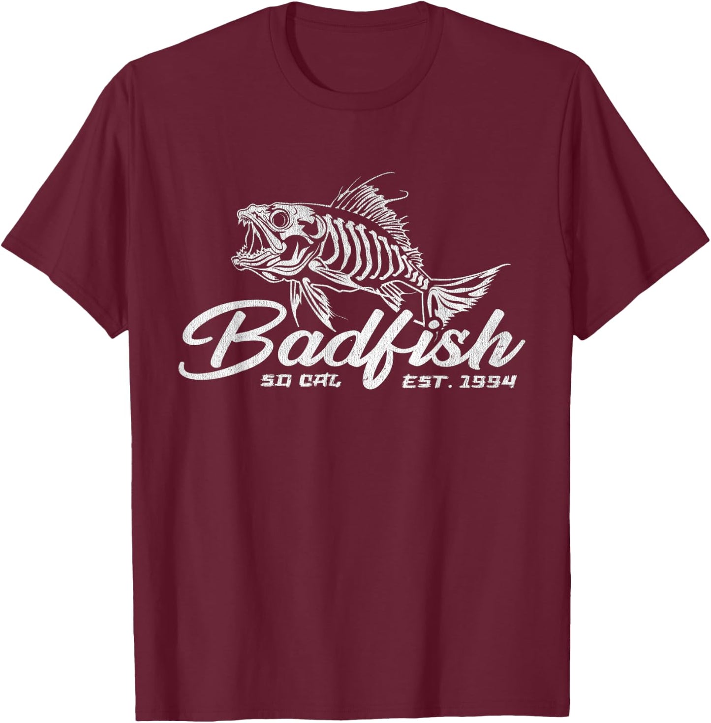 Badfish Classic Arts Funny Animal Musicians Apparel Lovers T-Shirt - T-Shirt | Maroon
